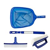 Reinigungsset für Pools, doppelseitige Bürste, Teleskopstange, 45 cm,...