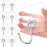 Charfia 8 Stück 15kg (Max) Selbstklebend Haken Extra Stark, Große...