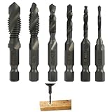 6-teiliges Kombi-Bohrer und Gewindeschneider-Set für präzise Gewinde,...