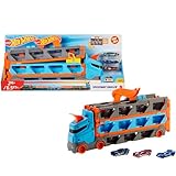 Hot Wheels - 2:1 Autorennbahn zu Transporter, inkl. 3 Spielzeugautos, mit...