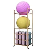 NSTVVEE Yoga-Ball-Aufbewahrungsständer mit Rädern, Gymnastikballhalter...