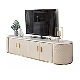NASTYA Moderner TV-Ständer aus Schiefer, Marmor, Arbeitsplatte, Leder,...