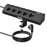 SURAIELEC Tischsteckdose mit USB C PD 20W, 5 Fach Steckdosenleiste...