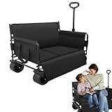 Bollerwagen Strand with Seats: Faltbarer Handwagen bis 200kg XXL mit Alle...
