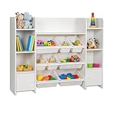 Relaxdays Kinderregal groß, 8 Boxen, 14 Fächer, HxBxT: 94x139x30 cm,...