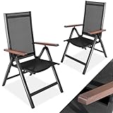CCLIFE Gartenstühle Alu 2er Set,Gartenstuhl Hochlehner Klappbar,...