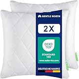 Polyester Kopfkissen (40x40 cm groß) - 2er Set Kissen für Bett und als...