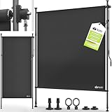 tillvex® Klemmmarkise Senkrechtmarkise 120x310cm Anthrazit mit Handkurbel...