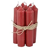 Ib Laursen - Short candles - red - burn time: 4.5 hours - set of 6