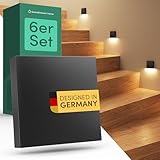 Scandinavian home 6er Set LED Treppenbeleuchtung Außen/Innen I Helligkeit...