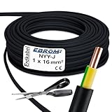 EBROM Erdkabel Erdungskabel NYY-J 1x16 mm² Starkstromkabel PVC Erdleitung...