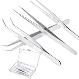kristwash Pinzette, 4 Stück Precision Tweezers Set, 14 cm und 12cm...