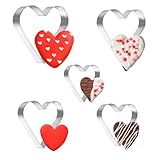 Piriuuo 5 Stück Herz Ausstecher, Ausstechformen Ausstecher Edelstahl Herz...