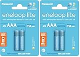 eneloop lite, AAA/Micro NI-MH Akku, 2er-Pack, Kapazität mit min. 550 mAh,...