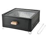 LLMTYO Tragbarer Holzkohlegrill für Camping und Picknick Tischgrillofen...