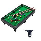 YumSur Mini Pool Billardtisch Pooltisch Set mit 11 Bällen, 2 Queues und 1...