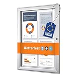 Schaukasten außen 4x DIN A4 | wetterfest | abschließbarer Infokasten mit...