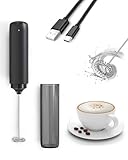 Elektrischer Milchaufschäumer, wiederaufladbar, tragbarer Mini-Mixer für...