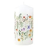Slant Collections Stumpenkerze für Hochzeiten, ohne Duft, Boho-Blumen, 12...