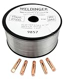 WELDINGER Fülldraht 0,8 mm 1 kg D100 Aktion mit 5er-Pack Stromdüsen 0,8...