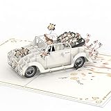 papercrush® Pop-Up Hochzeitskarte Hochzeitsauto - 3D Hochzeitskarte edel...