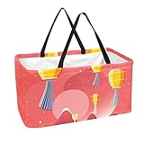 Große, faltbare Tragetasche, wiederverwendbare Einkaufstasche, roter...