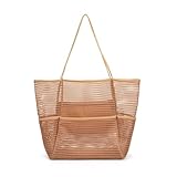 LCUHAVA Mesh Strandtasche Badetasche XXL Strandtasche Damen Netz Faltbare...