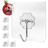 Menz Haken selbstklebend, 6 Stück transparent Klebehaken extra stark,...
