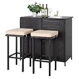 Calma Lux® Polyrattan Gartenbar Set Gartenmöbel Sitzgruppe Rattan Bar...