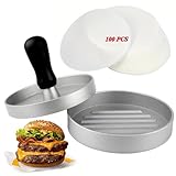 Burgerpresse, Hamburgerpresse Antihaftbeschichtung, 12 cm, mit 100...