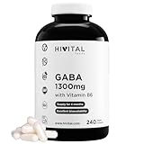 GABA 1300 mg mit Vitamin B6. 240 vegane Kapseln für 4 Monate....