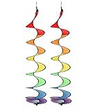 QoFina Pack of 2 Colourful Wind Chimes Wind Spinner Tent UV Resistant and...