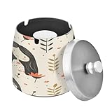 SKYSHU Aschenbecher mit Cartoon-Mädchen-Motiv mit abnehmbarem Deckel und...