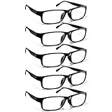 Gaoye Unisex Reading Glasses Lesebrille, B1-5 Pack Light Black, One