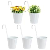 BOOMTOP 5 Stück Metall Blumentopf Hängend Weiß Blumentöfpe mit...