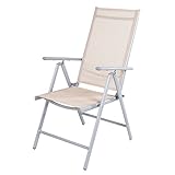 Mojawo Gartenstuhl - Hochlehner 7-Fach verstellbar - zusammenklappbar -...