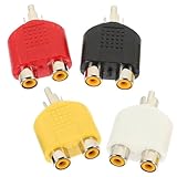 Ipetboom 4 Stück Y Splitter Adapter 1 Stecker 2 Buchsen Lautsprecher Y...