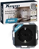 Kopp Paris Schutzkontakt-Steckdose, 1-fach, mit Berührungsschutz, 16A,...