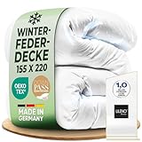 LILENO HOME Premium Winter Bettdecke 155x200 Daunen (90% Federn/10% Daunen)...