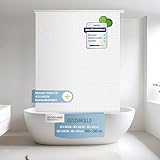 Rapid Teck® Halb-Kassetten Duschrollo 160cm | stilvolles Design Milky...
