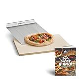 BURNHARD Pizzastein und Pizzaschaufel für Backofen, Gasgrill &...