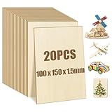 Suofuolef 20 Stück Unvollendete Holzplatte, 100 x 150 x 1.5 mm...