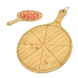LPAMABA φ28,5cm Pizzateller Holz Pizzabrett Rund Pizza Schneiderbrett mit...