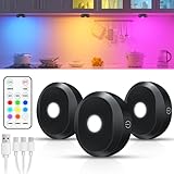 WILLED USB Aufladbar LED Spots Akku mit Fernbedienung,RGB...