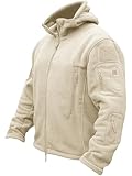 TACVASEN Herren Fleecejacke Military Outdoor Winddichte Jacke mit Kapuze,...