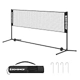 SONGMICS Badminton-Netz, 3 m, Volleyballnetz mit höhenverstellbaren...