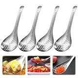 4 Stück Kaviar Löffel Edelstahl, Kaviar Löffel für Suppe Silbrig,...