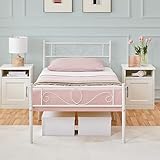 Yaheetech Bettrahmen 90 x 200 cm Metallbett mit Lattenrost...