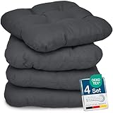 Beautissu 4er Set Sitzkissen 40x40 cm Lisa Anthrazit - weiche Indoor &...