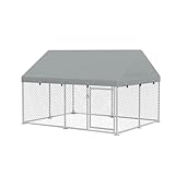 FIVMEN Outdoor Hundezwinger 250x200x165 cm Groß Hundekäfig Hundehütte...